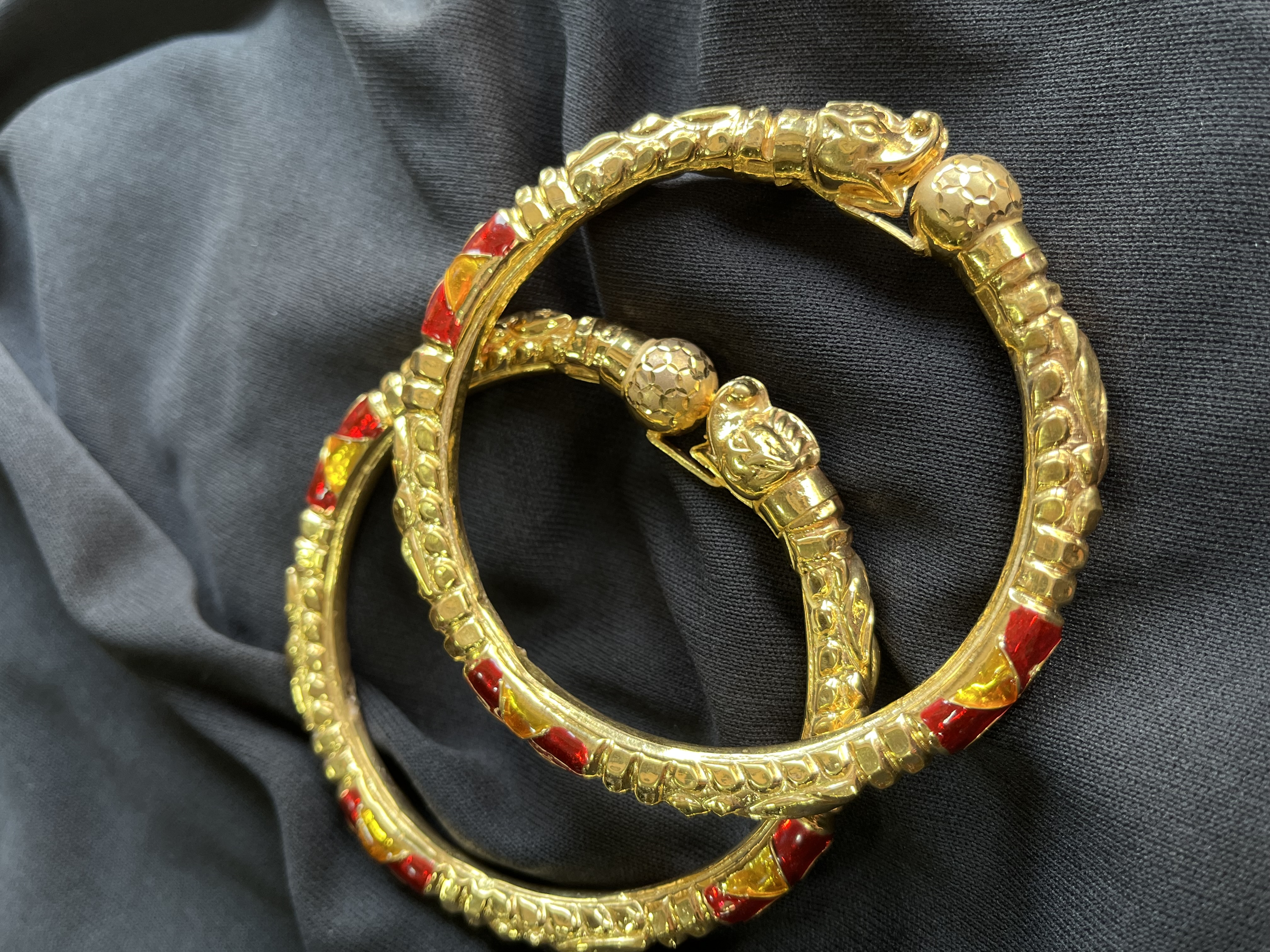 22 Carat Gold sheet Bangles elephant face