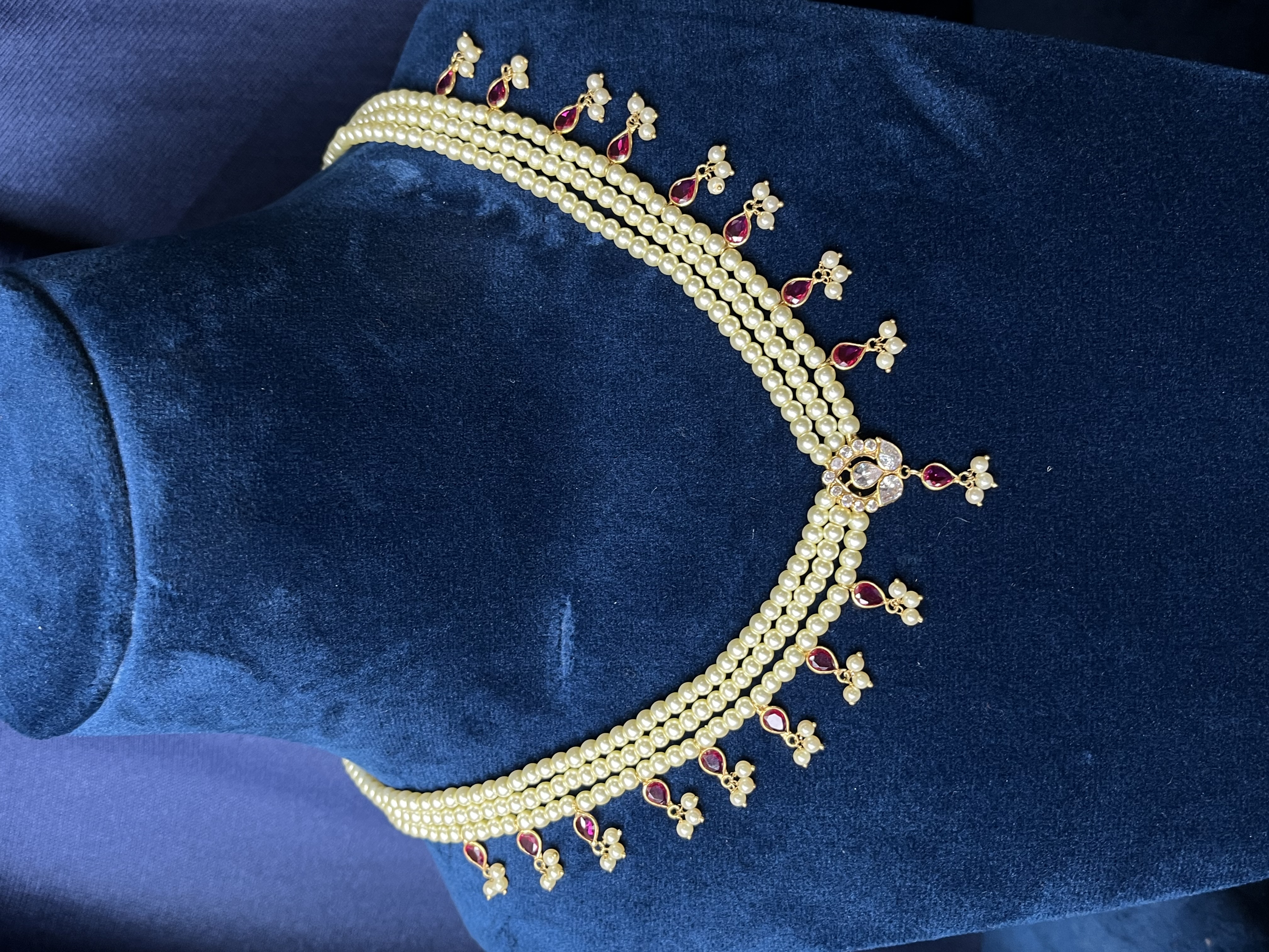 Pearl polki necklace