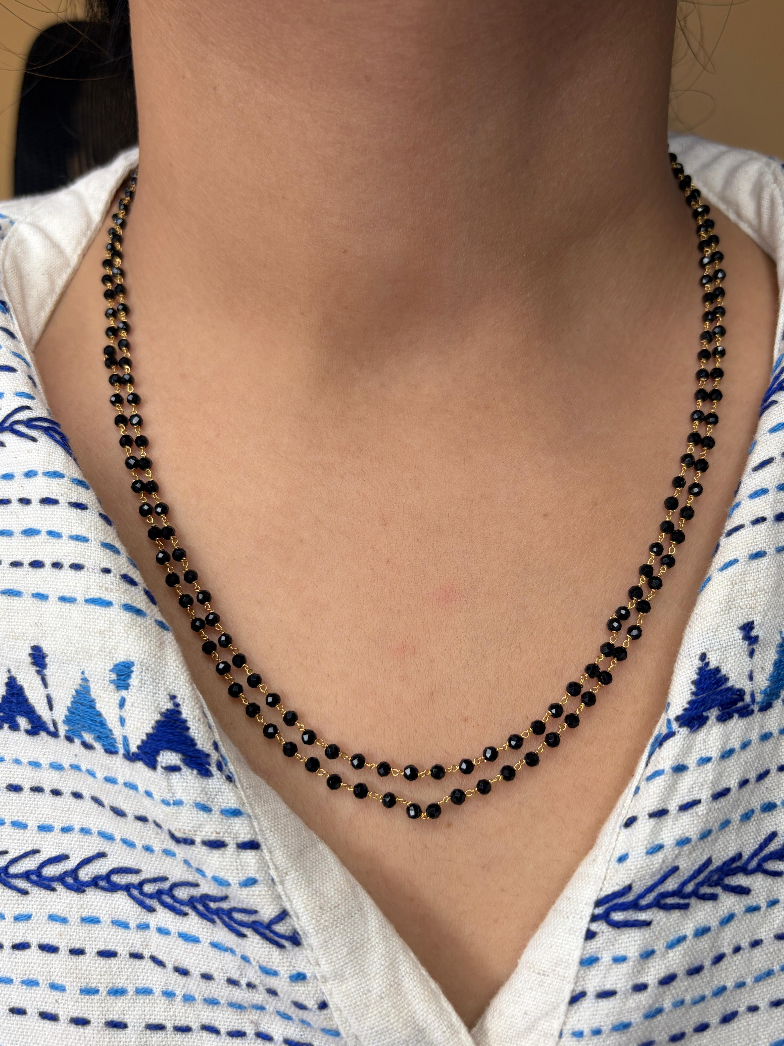 Double Line 14 carat Blackbeads Chain
