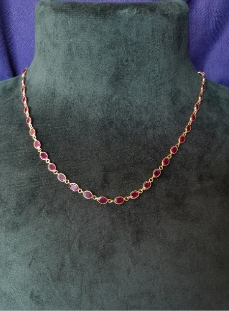 15 inches Pink Stones Mala necklace