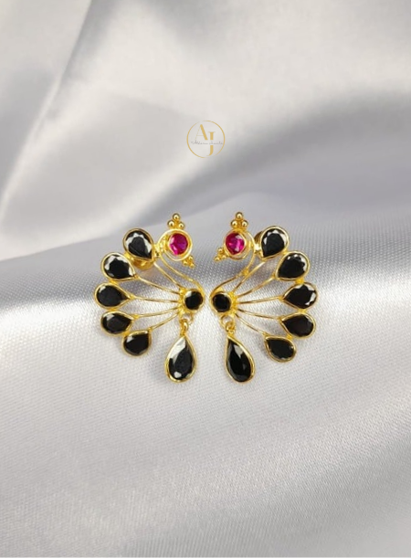 Black Peacock Earrings