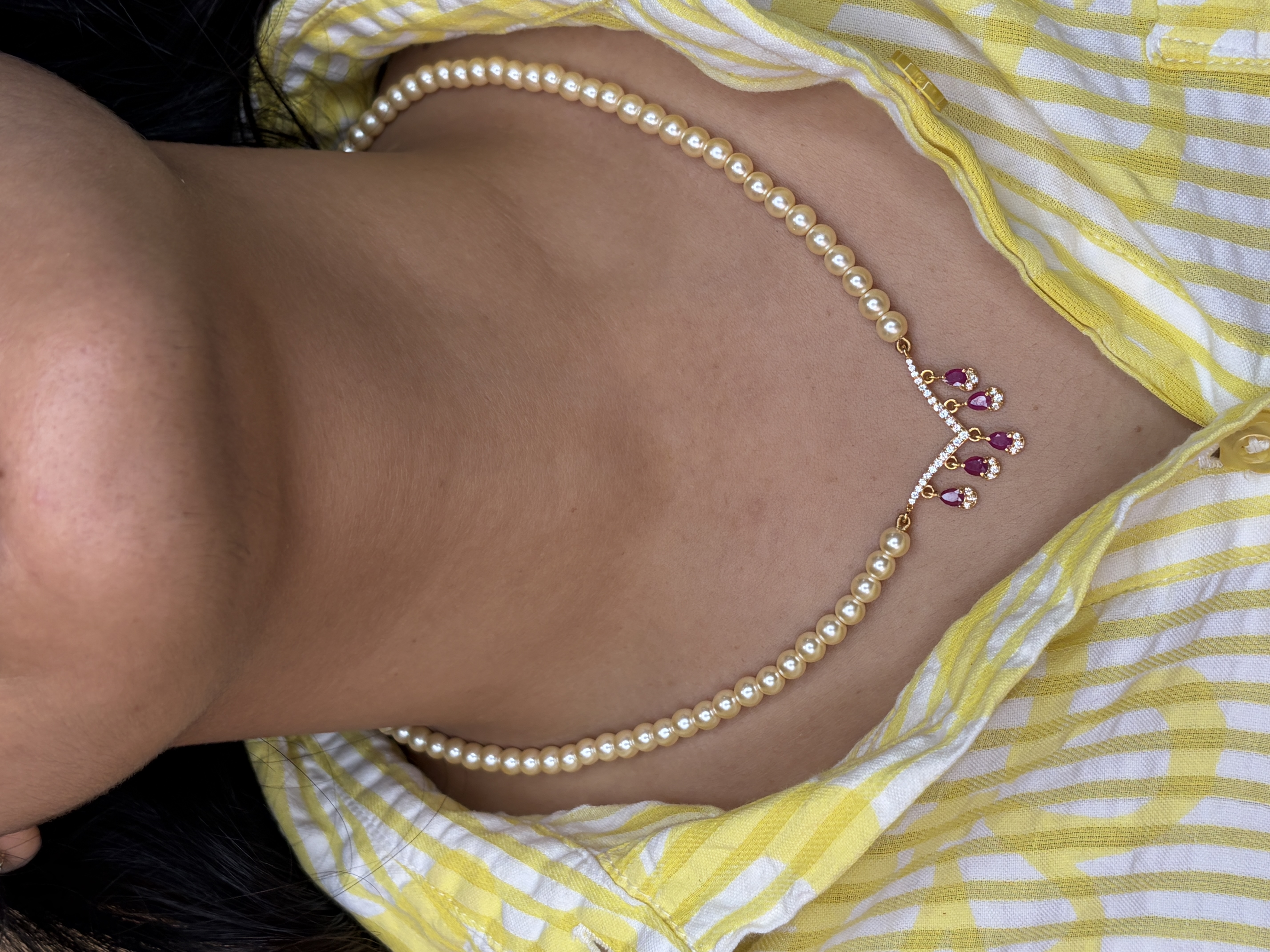 Pearl Mala with Pink White Swarovski Pendant