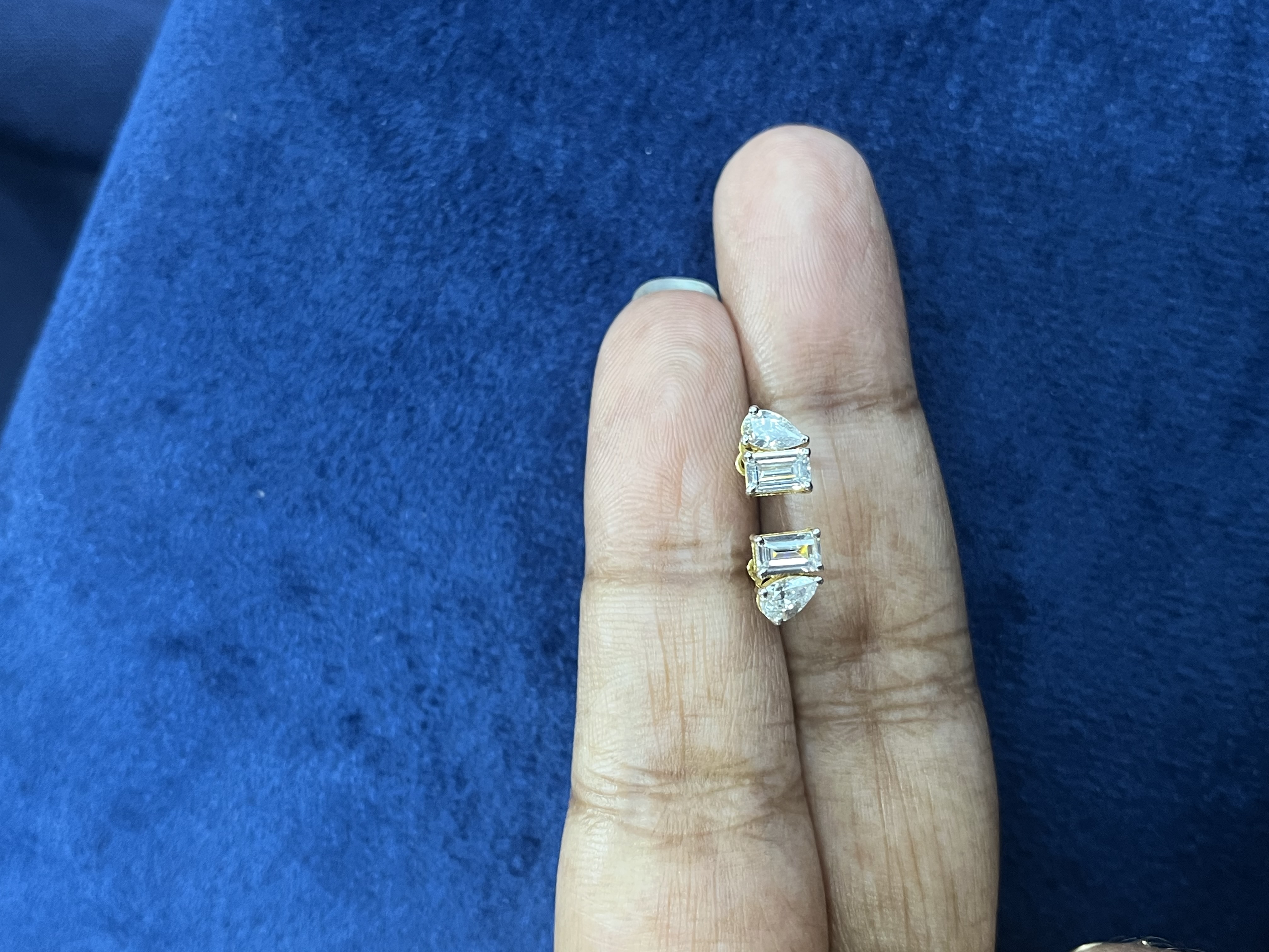 Drop Rectangle Swarovski stud earrings