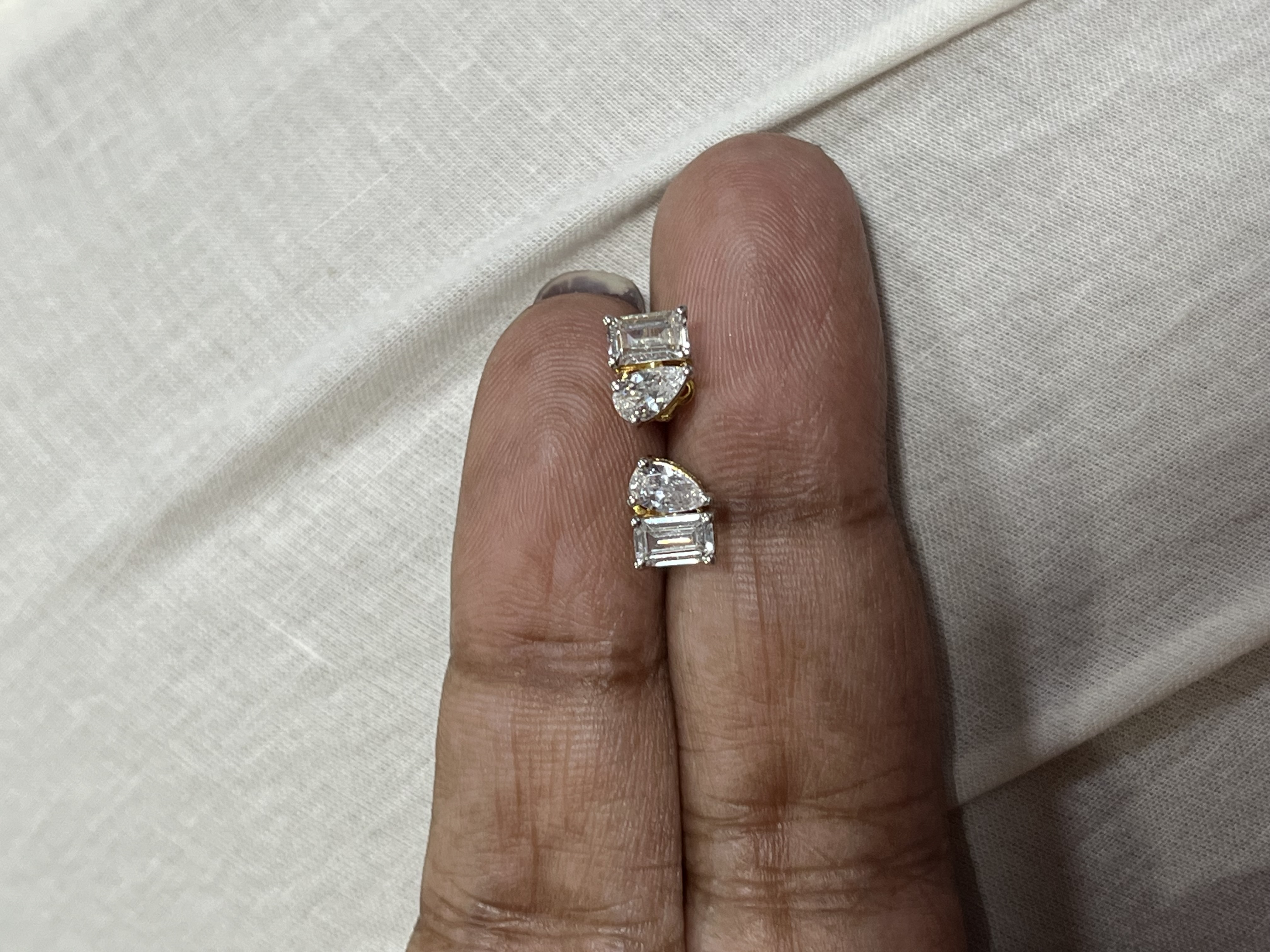 Drop Rectangle Swarovski stud earrings
