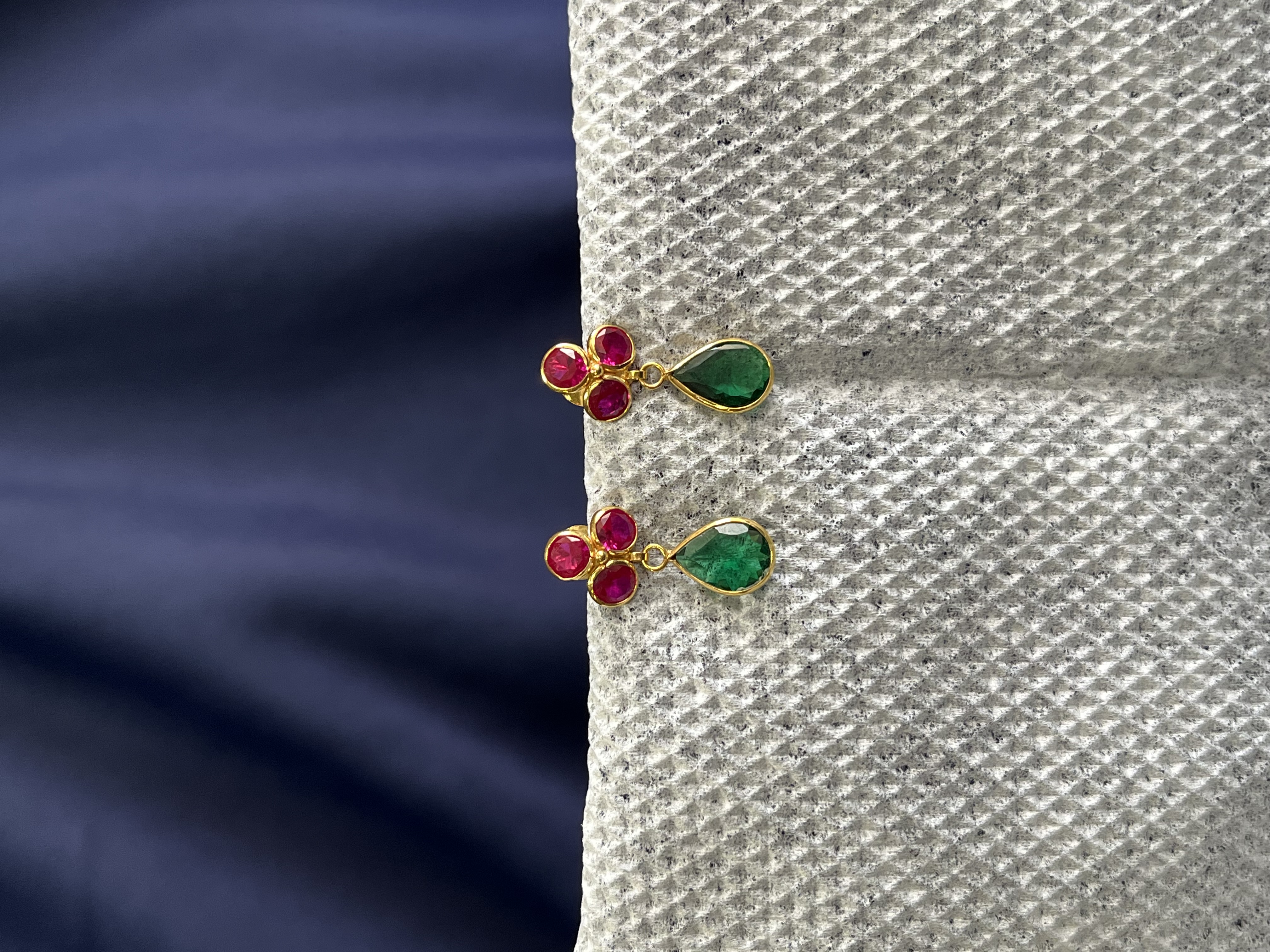 Pink green earrings